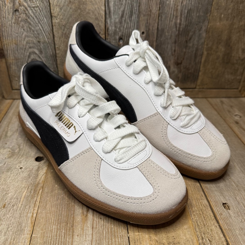 PUMA Palermo Women’s White and Black Leather Sneakers